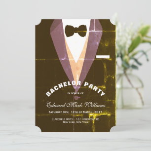 Invitation Vintage Tuxedo Bachelor