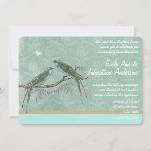 Invitation vintage vert Mint Inséparable Mariage d