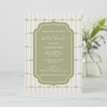 Vintage Victorian Botanical Stripes Bridal Shower
