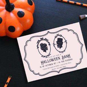 Invitation Vintage Victorian Frame Skull Halloween Party