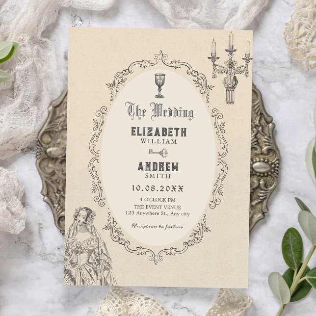Invitation Vintage victorian wedding (Créateur téléchargé)