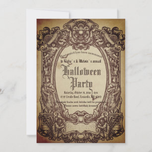 Invitation Vintage victorien gothique Wicked Halloween Party