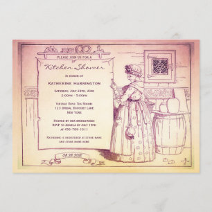 Invitation Vintage Vielle Mère Hubbard Fête des mariées de cu