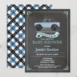 Invitation Vintage voiture bébé garçon douche d'écart. Tablea