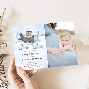 Invitation Vintage voyage avion Baby shower partie photo