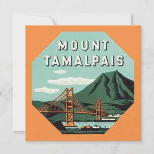Invitation Vintage voyage, montagne du Tamalpais ou Mont Tam