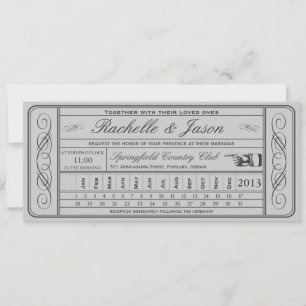 Invitation Vintage Wedding Ticket II Punchout