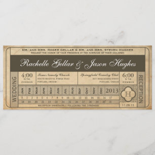 Invitation Vintage Wedding Ticket III Punchout
