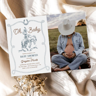 Invitation Vintage Western Cowboy Baby shower photo