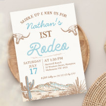 Vintage Western Cowboy Premier Rodéo 1er Anniversa