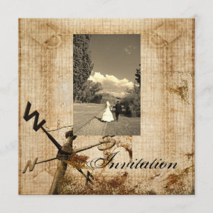Invitation vintage Western Rustic Mariage campagna