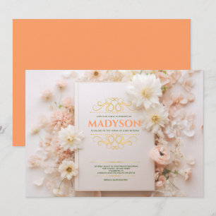 Invitation Vintage White Story Bat mitzvah de couverture