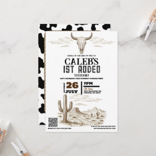 Invitation Vintage Wild West 1er Rodeo Anniversaire