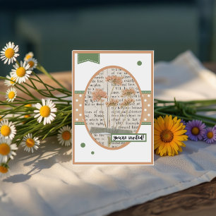 Invitation Vintage Yarrow Détails sur le dos Anniversaire