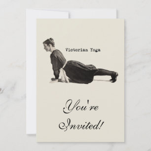 Invitation Vintage Yoga Woman Up Chien Antique