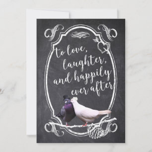 Invitation Vintages Inséparables Rustic Chalkboard Mariage