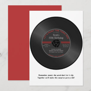 Invitation Vinyl vintage 45 Record Surprise Anniversaire