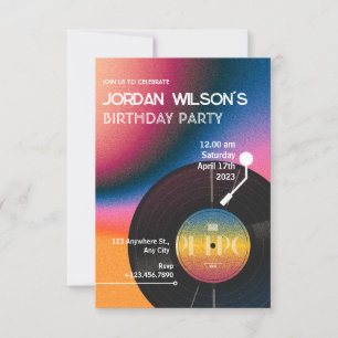 Invitation Vinyle coloré Rétro