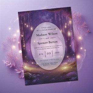 Invitation Violet à minuit Mariage de forêt enchantée