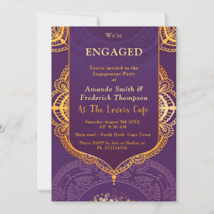 Invitation Violet avec Mandalas d'or