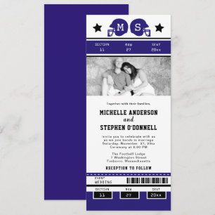 Invitation Violet Black Football Billet Mariage Inviter