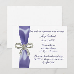 Invitation Violet Blue Diamond Bow