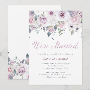 Invitation Violet Blush   Célébration Florale de Mariage Aprè