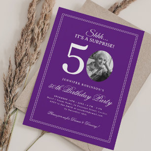 Invitation Violet   Fête surprise pour 50e anniversaire
