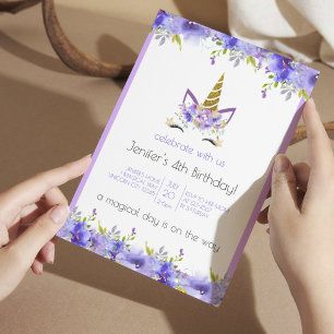 Invitation Violet frais   Décor de fête d'anniversaire de la 