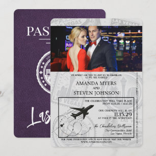 Invitation Violet Las Vegas Passport Mariage