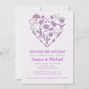 Invitation Violet Lilac Mariage Couple Douche Kitchen Invit