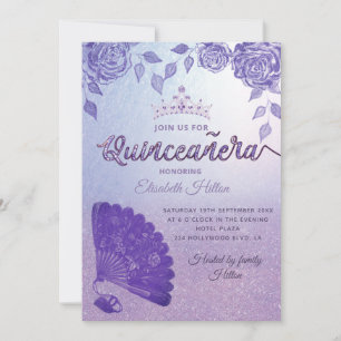 Invitation Violet Lilac rose bracelet romantique à main Quinc