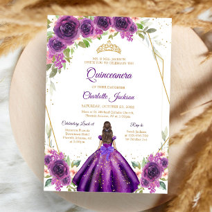 Invitation Violet Mis Quince, Quinceanera Lilas 