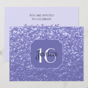 Invitation Violet parties scintillant étincelante Sweet 16 Mo