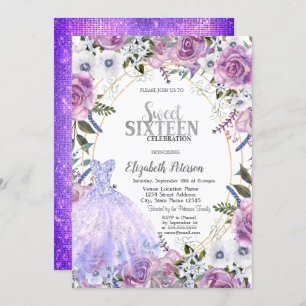 Invitation Violet Rose Séquins de robe douce 16