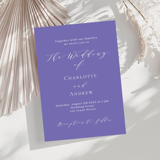Invitation Violet violet blanc mariage formel (Créateur téléchargé)