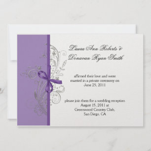 Invitation Violet violet Mariage de poste blanc