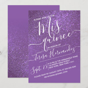 Invitation Violet violet Parties scintillant étincelante Ombr