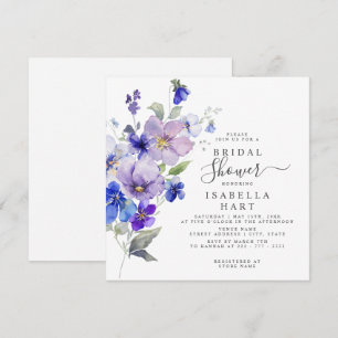 Invitation Violets Botanique Floral Purple Fête des mariées B