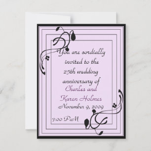 Invitation violette et noire élégante