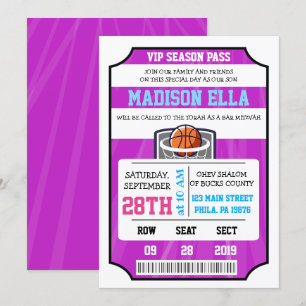 Invitation VIP BASKETBALL Bar Mitzvah
