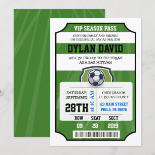 Invitation VIP BILLET FOOTBALL Bar Mitzvah