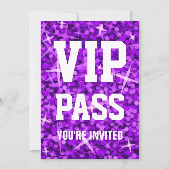 Invitation 'VIP PASS' de Glitz Purple (Devant)
