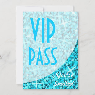 Invitation "VIP Pass" de la courbe bleue de Glitz