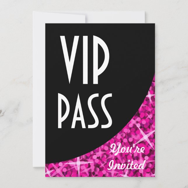 Invitation "VIP Pass" de la courbe noire Glitz Pin (Devant)