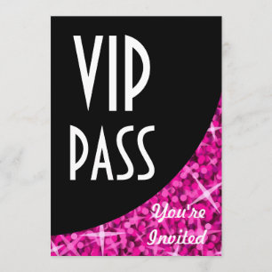 Invitation "VIP Pass" de la courbe noire Glitz Pin