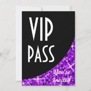 Invitation "VIP Pass" de la courbe noire pourpre d