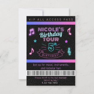 Invitation VIP pour une fête d'anniversaire Tourné