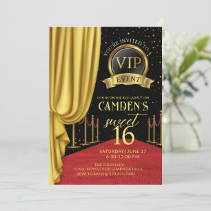 Invitation VIP, Tapis Rouge Anniversaire, Anniversaire Hollyw