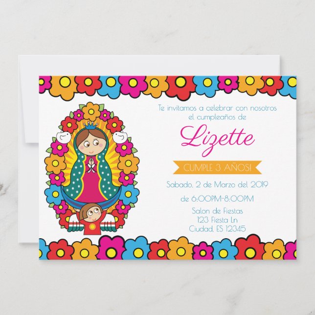 INVITATION VIRGENCITA — INVITACITE PARA CUMPLEAÑOS (Devant)